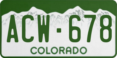 CO license plate ACW678