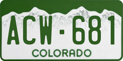 CO license plate ACW681