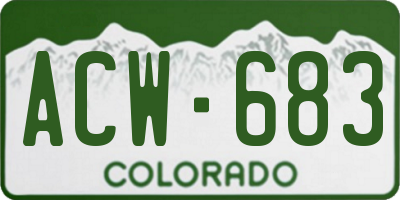 CO license plate ACW683