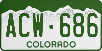 CO license plate ACW686