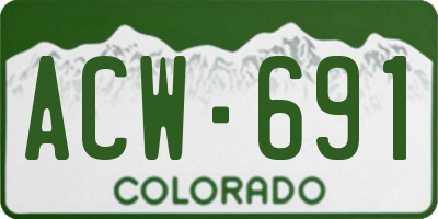 CO license plate ACW691