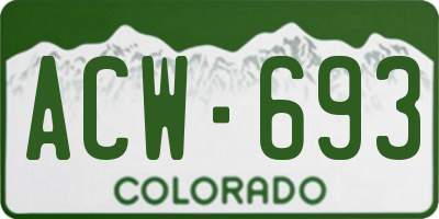 CO license plate ACW693