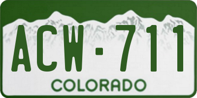 CO license plate ACW711