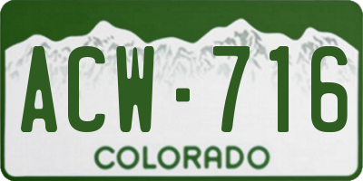 CO license plate ACW716