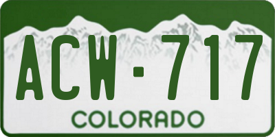 CO license plate ACW717