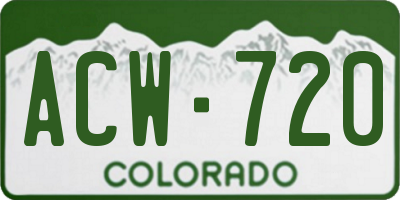 CO license plate ACW720