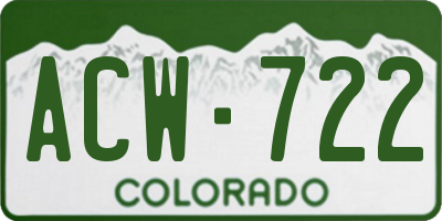 CO license plate ACW722