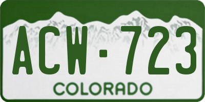 CO license plate ACW723