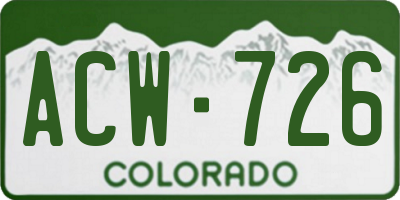CO license plate ACW726