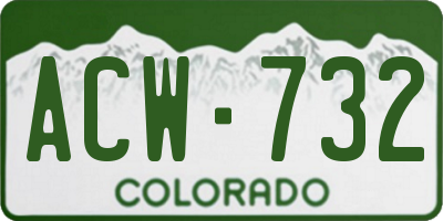 CO license plate ACW732