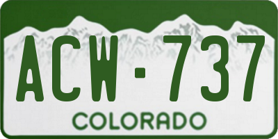CO license plate ACW737
