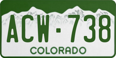CO license plate ACW738