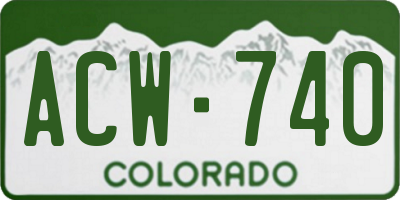 CO license plate ACW740