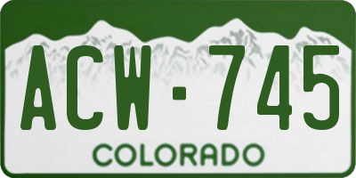 CO license plate ACW745
