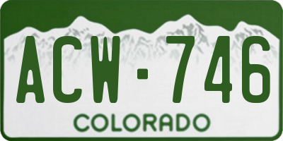 CO license plate ACW746