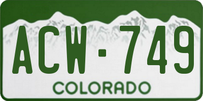 CO license plate ACW749