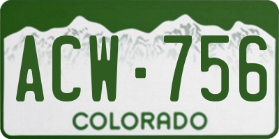 CO license plate ACW756