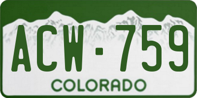 CO license plate ACW759