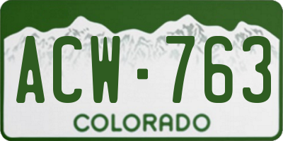CO license plate ACW763