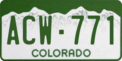 CO license plate ACW771