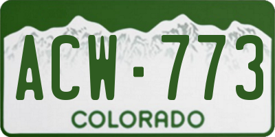 CO license plate ACW773