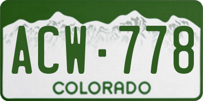 CO license plate ACW778