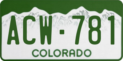 CO license plate ACW781