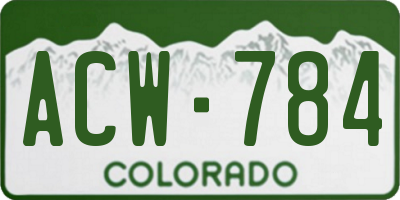CO license plate ACW784