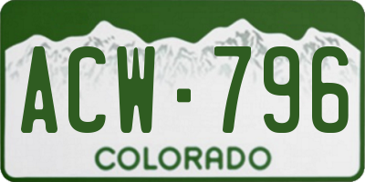 CO license plate ACW796