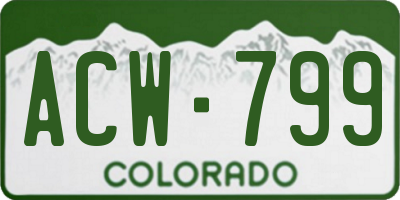 CO license plate ACW799