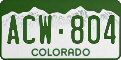 CO license plate ACW804