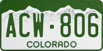 CO license plate ACW806