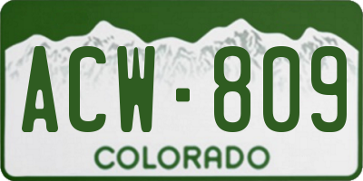 CO license plate ACW809