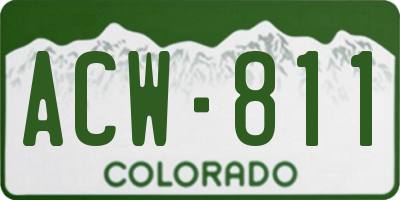 CO license plate ACW811