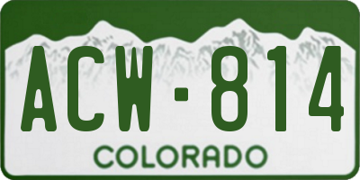 CO license plate ACW814