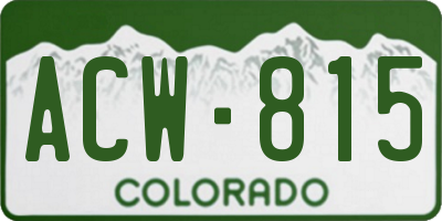 CO license plate ACW815