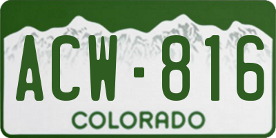CO license plate ACW816