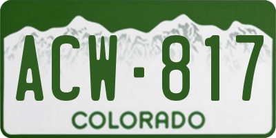 CO license plate ACW817
