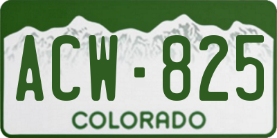 CO license plate ACW825