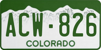 CO license plate ACW826