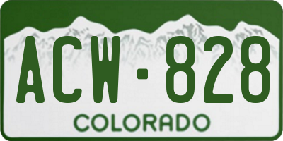 CO license plate ACW828