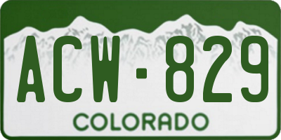 CO license plate ACW829