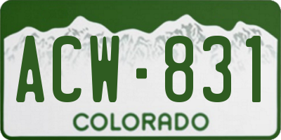 CO license plate ACW831