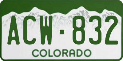 CO license plate ACW832