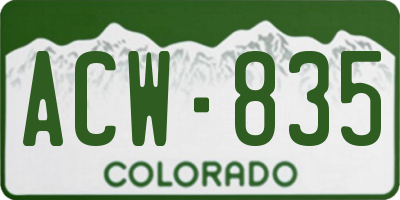 CO license plate ACW835