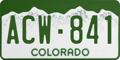 CO license plate ACW841