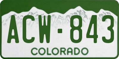 CO license plate ACW843
