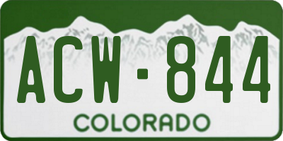 CO license plate ACW844
