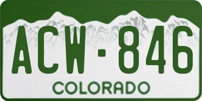 CO license plate ACW846