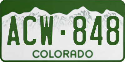 CO license plate ACW848